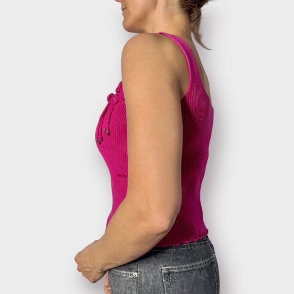 90s Kroshetta Pink Sweater Tank Size S - Picture 4 of 7